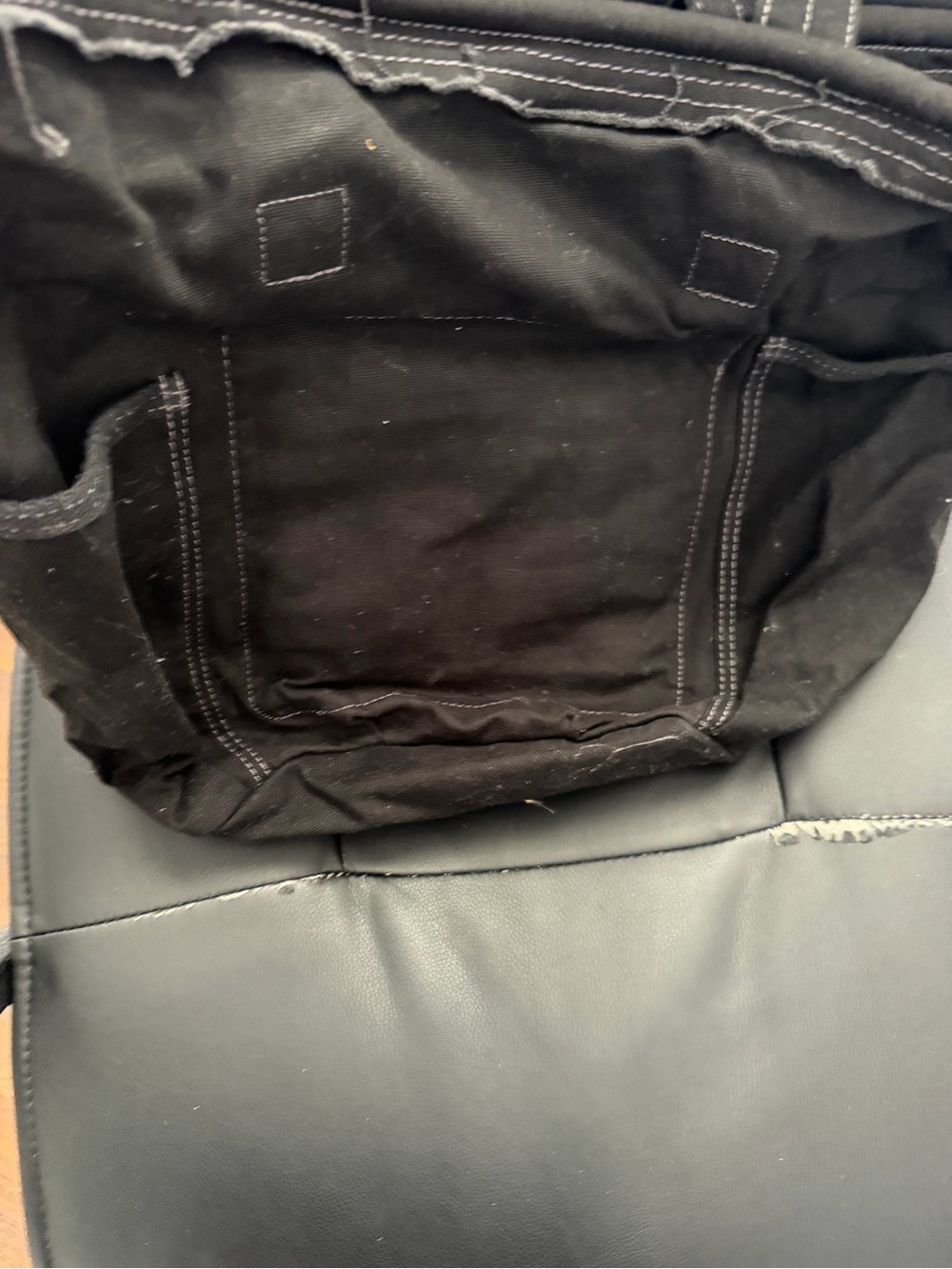 Black Canvas Tote Bag with Interior Pocket